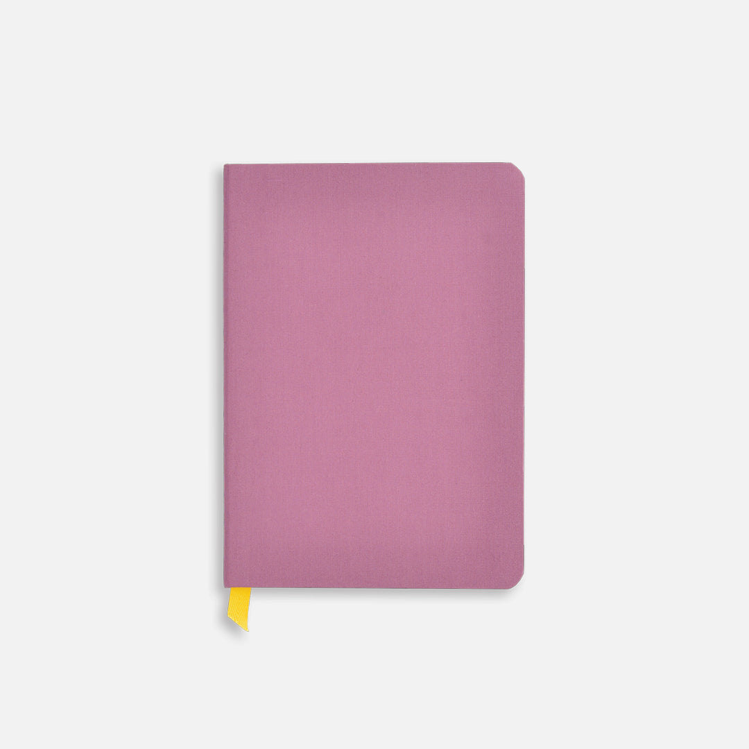 Fig Wine Confidant Hardcover Notebook with a yellow ribbon.